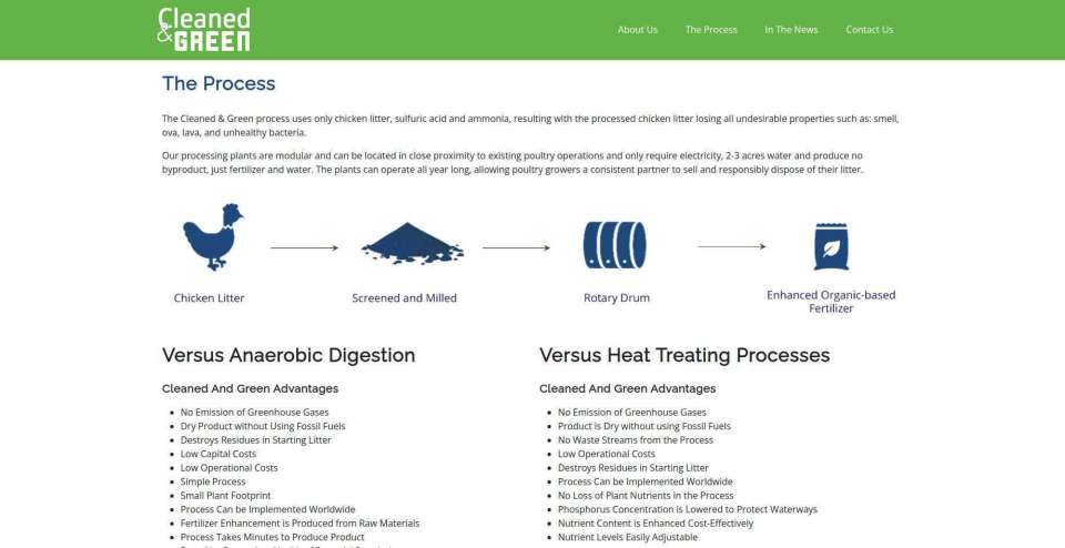 CleanedGreen website interface preview